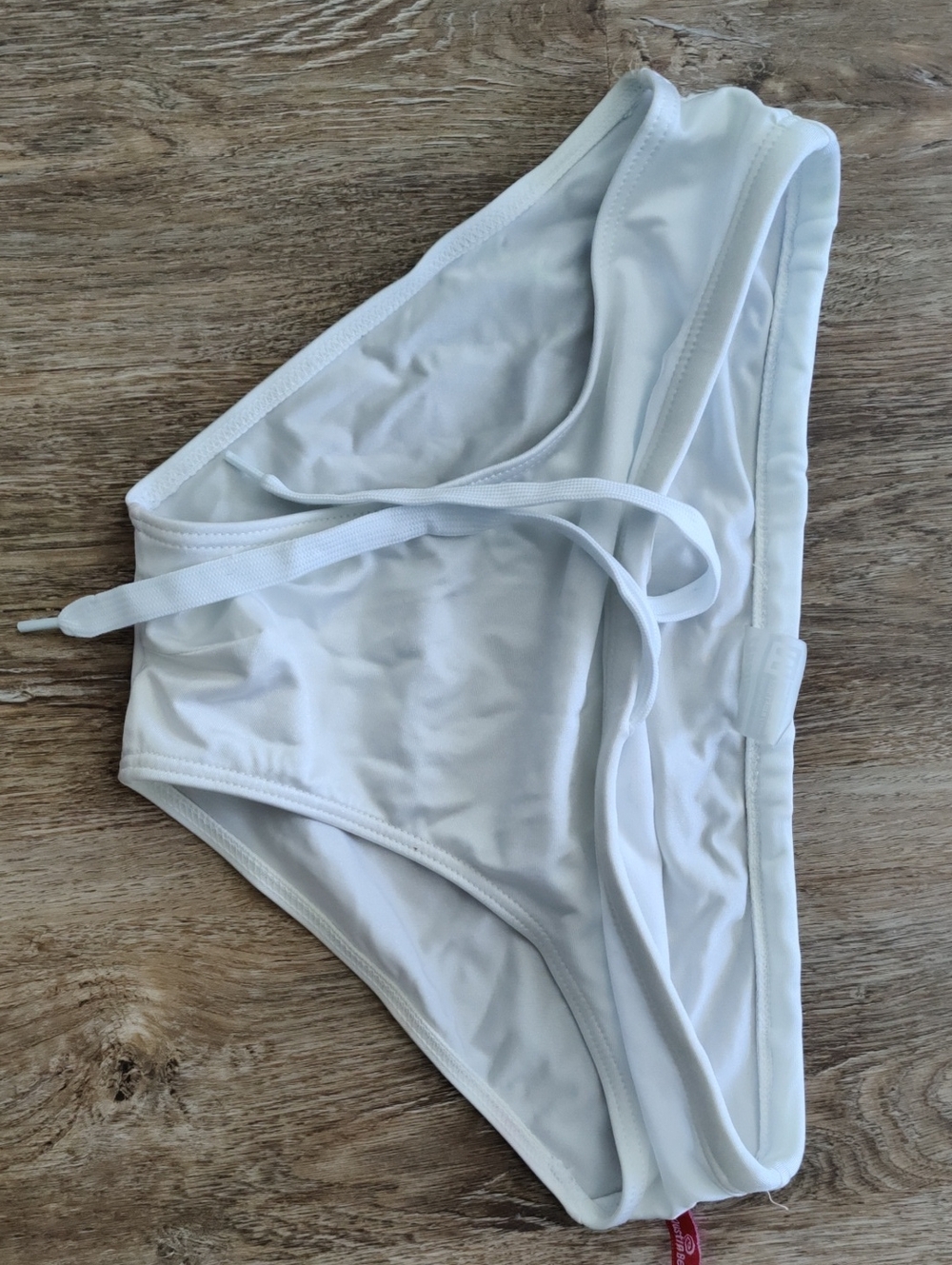 Men's White Aussiebaum Swim Trunks - Classic Drawstring Swim Brief